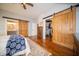 Spacious bedroom with barn doors that lead to a closet and bathroom at 695 N 650 W, Lebanon, IN 46052