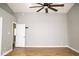 Spacious bedroom featuring a ceiling fan and neutral paint at 7136 Allegan Dr, Indianapolis, IN 46217