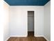 Bedroom featuring dark blue ceiling with white stars and wood-look floors at 7136 Allegan Dr, Indianapolis, IN 46217