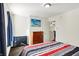 This is a primary bedroom with an adjacent bathroom and a simple yet elegant design at 7939 Crackling Ln, Indianapolis, IN 46259
