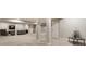 Finished basement with finished pillars, sectional sofa, side tables, and soft carpet at 804 Whispering Oaks Dr, Carmel, IN 46032