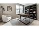 Well-appointed office featuring a large desk, bookshelf, a comfortable chair, and rug at 804 Whispering Oaks Dr, Carmel, IN 46032