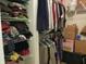 Walk-in closet with ample storage space, shelving, and clothing racks at 8848 Hosta Way, Camby, IN 46113