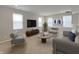 Cozy living room with stylish seating, a modern TV, and two large windows providing ample light at 9034 Faulkner Dr, Indianapolis, IN 46239