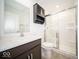 Clean bathroom featuring glass door shower at 10202 Meadow Path Ln, Indianapolis, IN 46239