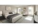 Serene bedroom with a plush bed, elegant decor, and natural light from two windows at 1101 Knoll Ct, Greenwood, IN 46143