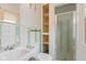 Bathroom with a shower stall and built-in shelving at 2830 Moller Rd, Indianapolis, IN 46224