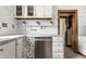 White kitchen featuring stainless steel appliances, white cabinets, butcher block countertops and an undermount dishwasher at 4644 Cornelius Ave, Indianapolis, IN 46208