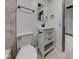 A full bathroom has tile floors, a vanity, and a toilet at 6780 N Michigan Rd, Fairland, IN 46126