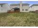 Home featuring a large deck with canopy and a spacious backyard with lawn at 12036 Weathered Edge Dr, Fishers, IN 46037