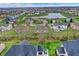 Aerial view showcasing a home with a large backyard and a scenic wooded backdrop in a Gathering-friendly area at 14242 Brandt Ln, Carmel, IN 46074