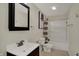 Well-maintained bathroom with a vanity and shower-tub combination, offering both functionality and style at 14242 Brandt Ln, Carmel, IN 46074