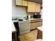 Practical kitchen with white appliances, sufficient counter space, and upper cabinets at 410 N Euclid Ave, Indianapolis, IN 46201
