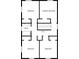 Upstairs floor plan featuring primary bedroom, three bedrooms, hall, and a bath at 415 W Gimber St, Indianapolis, IN 46225