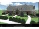 Rendering of a beautifully landscaped two-story home with stone accents and a cozy chimney at 6673 Beekman Pl # Ste A, Zionsville, IN 46077