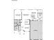 First floor plan featuring open living spaces, a kitchen, dining nook, flex room and a two-car garage at Vacant Lot 0 - 5750 W 650 N, Thorntown, IN 46071