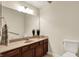 Bathroom showcasing vanity with cabinets, sink, neutral countertop and paint at 13902 Rue Royale Ln # 62, McCordsville, IN 46055