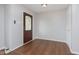 Bright entryway features wood floors and a decorative glass front door at 3113 Cassara Dr, Indianapolis, IN 46203