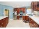 Beautiful kitchen featuring stainless steel appliances, ample countertop space, and wood cabinetry at 4615 Crystal Lake Dr, Indianapolis, IN 46240
