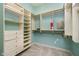 Spacious walk-in closet with built-in shelving, drawers, and hanging rods at 4615 Crystal Lake Dr, Indianapolis, IN 46240