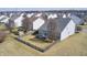 An aerial view displaying a fenced backyard with deck area, providing a sense of privacy and outdoor living space at 5524 Goodwin St, Indianapolis, IN 46234