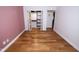 Bedroom with closet and hardwood floors at 5704 Springhollow Ct, Avon, IN 46123