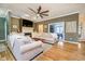 Cozy living room with a fireplace and neutral decor at 6528 Hedback Dr, Indianapolis, IN 46220