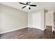 This bedroom features dark wood floors and a closet at 2184 Galaxy Dr, Franklin, IN 46131