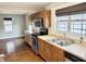 Open kitchen layout featuring stainless steel appliances and laminate countertops at 24 N Clay St, Mooresville, IN 46158