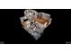 Here is another 3D floor plan for this property showing the layout of the kitchen, bathroom, and bedrooms at 36 Bankers Ln, Indianapolis, IN 46201