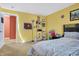 Cozy bedroom with a queen-sized bed, carpeted floors, and view to hall at 3844 Kilburn Ct, Indianapolis, IN 46228