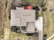 Birds-eye view of home showing roofline, patio, landscaping, and expansive yard at 3880 Heathfield Ct, Zionsville, IN 46077