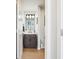 Modern bathroom with a sleek vanity, framed mirror, and stylish fixtures at 611 N Park Ave # 414, Indianapolis, IN 46204
