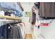 Organized walk-in closet featuring ample storage space for clothing and accessories at 611 N Park Ave # 414, Indianapolis, IN 46204