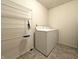 Well-lit laundry area with side-by-side washer/dryer, and wire shelving at 6896 Maywood Cir, Avon, IN 46123