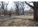 Large backyard with mature trees offering lots of space for activities at 7625 E 35Th St, Indianapolis, IN 46226