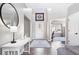 Bright entryway features tile flooring, a skylight and staircase at 11835 Bengals Dr, Fishers, IN 46037