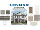 Two story home with pearl gray siding, aged pewter accents, iron gate brick, and white trim and gutters at 13622 Grand Abbey Way, Fishers, IN 46037