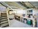 Basement space with workbench, utility hookups, and storage capabilities at 145 W Old South St, Bargersville, IN 46106
