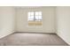 Clean and bright carpeted bedroom showcasing a large window and neutral decor at 1627 Clover Crossing Dr, Greenfield, IN 46140