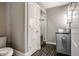 Modern bathroom featuring a walk-in shower, and stylish fixtures at 501 Fletcher Ave # D, Indianapolis, IN 46203