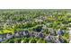 Beautiful aerial view of a neighborhood with ponds surrounded by lush green trees and well-maintained homes at 6691 Beekman Pl, Zionsville, IN 46077