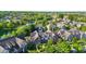 Picturesque aerial view of the community, showcasing lush greenery and a serene pond at 6691 Beekman Pl, Zionsville, IN 46077