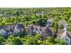 Expansive aerial shot of a leafy neighborhood with community pond and multi-Gathering residences at 6691 Beekman Pl, Zionsville, IN 46077