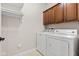 Bright laundry room featuring a new washer and dryer and ample cabinet storage at 6691 Beekman Pl, Zionsville, IN 46077
