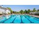 Large outdoor swimming pool and deck area with lounge chairs and shade umbrellas at 6691 Beekman Pl, Zionsville, IN 46077
