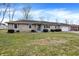 Charming single-story stone house with well-maintained front yard and attached two-car garage at 725 Queenswood Dr, Indianapolis, IN 46217