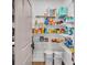 Walk-in pantry featuring organized shelves and ample storage space at 7450 Leatherwood Dr, Indianapolis, IN 46259