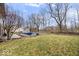 A nice backyard and pool covered for the off-season at 8333 Hunters Meadow Ct, Indianapolis, IN 46259
