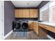 Laundry room with modern appliances, counter space, and storage cabinets at 8810 E 200 S, Zionsville, IN 46077